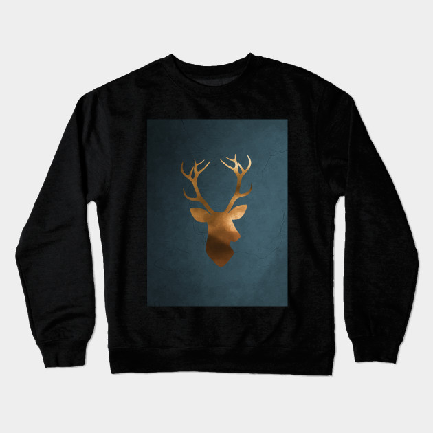 Gold deer watercolor painting
